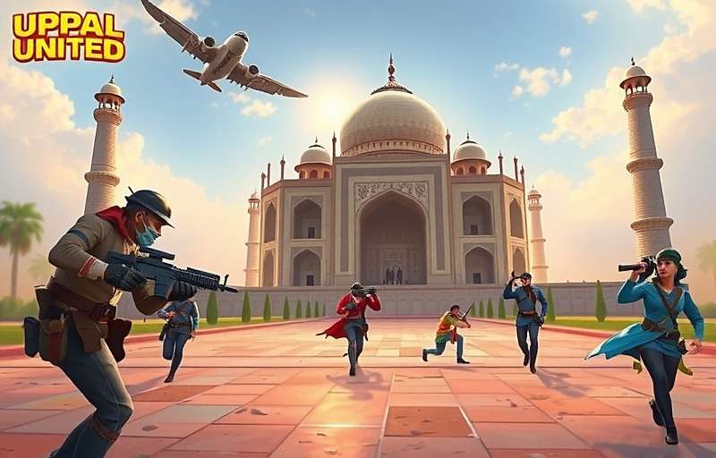Uppal United Gameplay Uppal United gameplay showing a team battle in front of Indian monuments