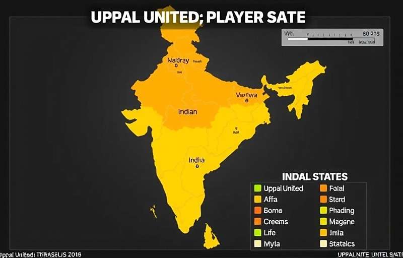 Uppal United Player Distribution Uppal United player base distribution across Indian states